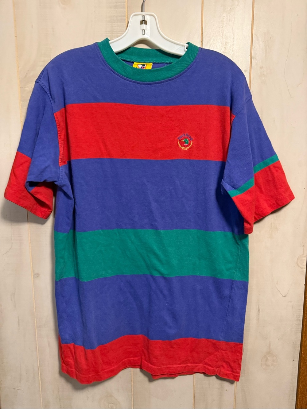 Duck Head Bold Stripe Crewneck Tee - Blue/Red/Green